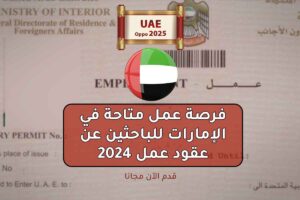 فرصة عمل متاحة في الإمارات للباحثين عن عقود عمل 2024